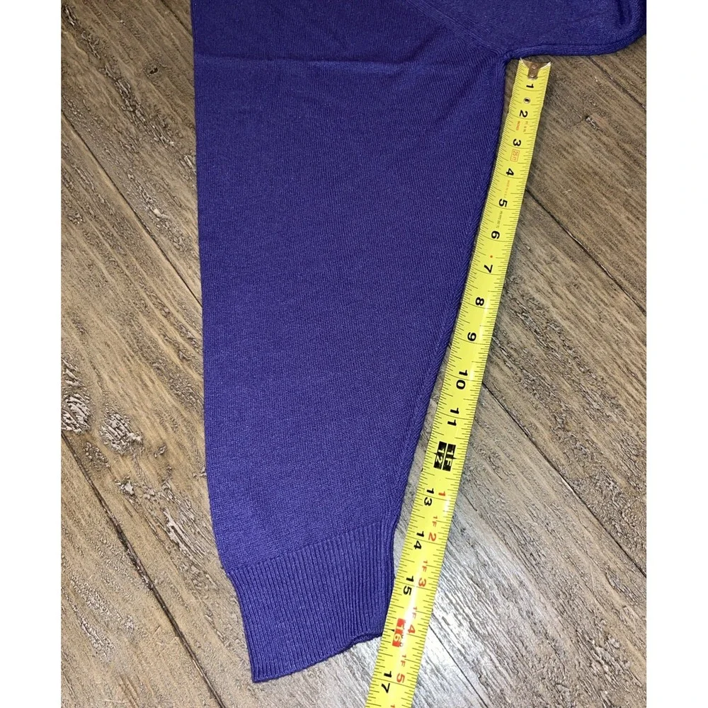 Vintage Designers Originals Purple Back Zip Sweater Luxelon Sz 2X Pullover B21